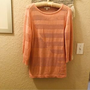New York & Co open Weave sweater Coral Small